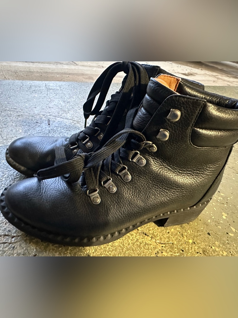 Gentle Souls by Kenneth Cole Women's Brooklyn Black Leather Lace Up Combat Boots